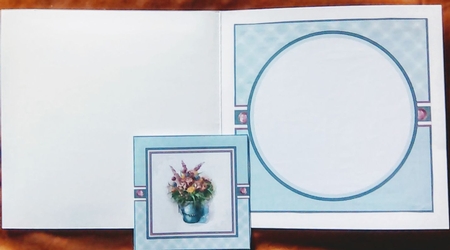 6X6 Bucket of Flowers Blank Insert & Gift Card  by Mary Lynn Cox