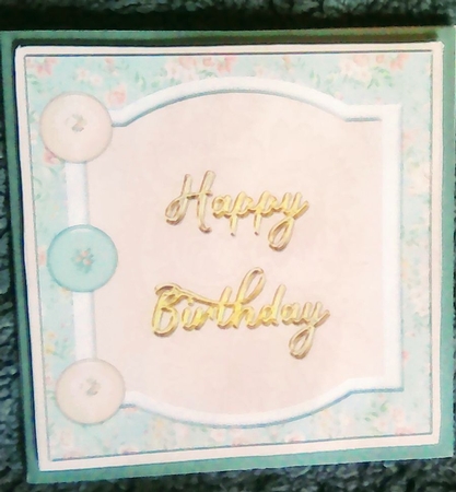 Pastel Brad Floral Happy Birthday 5x5 Quick Card 1 by Mary Lynn Cox