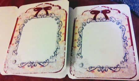 2 pretty ornate lace and bow card fronts A5 (red) by Mary Lynn Cox