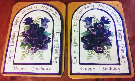 Archway card Purple flowers by Mary Lynn Cox