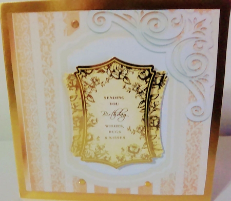 fancy gold lace ornate corner card front 8x8 by Mary Lynn Cox