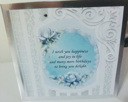 fancy silver lace ornate corner card front 8x8 by Mary Lynn Cox