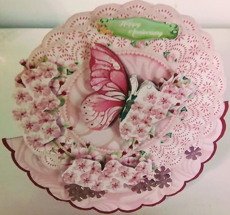 Floral Butterfly Scalloped Wobble Card by Mary Lynn Cox
