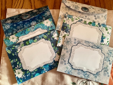 6 Christmas Envelopes 5.5 x 7.5 Inches for 5 x 7 Inch Cards by Mary Lynn Cox