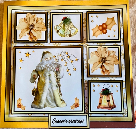 Sampler Gold Santa by Mary Lynn Cox