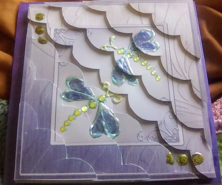 Diamante Dragonflies 8 x 8 Kit with Scalloped Corners by Mary Lynn Cox