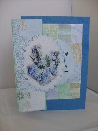 Patchwork Forget Me Nots - Foldback Card with Decoupage Featured Gallery Photo