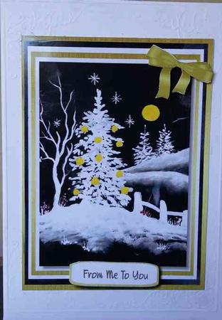 Beautiful Monocrome Moon with Christmas Tree  by Mary McDaid