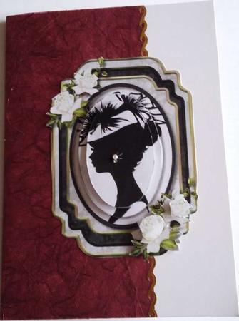 Beautiful Pyramid Silhouette Lady with White Roses. by Mary McDaid