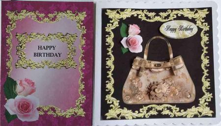 Pink Rose Decorated A5 Card Front Designer Resource Kit by Mary McDaid