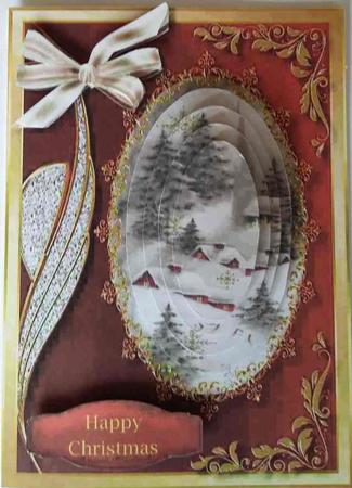 Lovely Christmas Scene in Gold and Red  by Mary McDaid