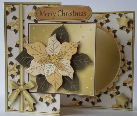 Cream Poinsettia Fold Back (cream) by Mary McDaid