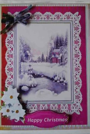 Lovely Christmas River Scene with Verse  by Mary McDaid