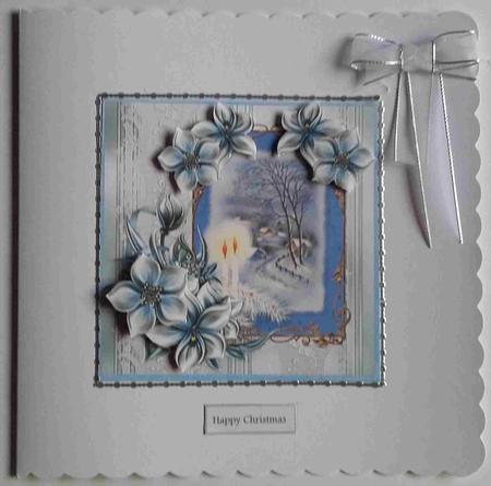 Christmas Candles Light the Way 7x7 Card by Mary McDaid