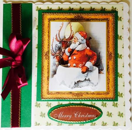Country Santa in the Snow Merry Christmas, Christmas Cheer by Mary McDaid