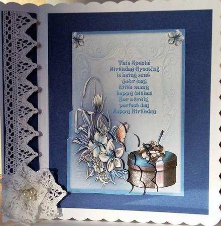 Floral Birthday Corner Stacker with Verse by Mary McDaid