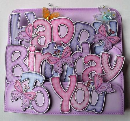 3D Birthday Butterflies Pop Out Word Card Kit by Mary McDaid