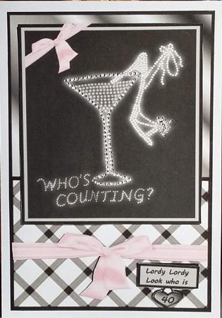 Ladies Heel Shoe in a Martini Glass 40th Birthday A4 by Mary McDaid