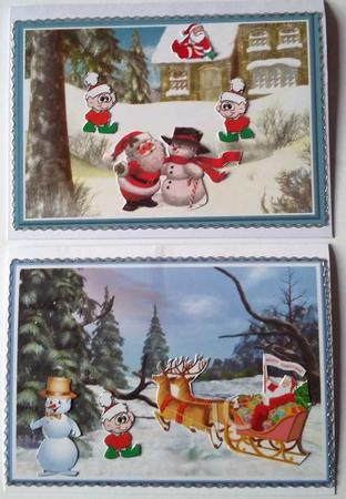 A5 Christmas Snow Scenes - Use with Cute Companion Stamps! by Mary McDaid