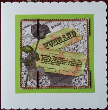 Grey Rose Husband Def Birthday 8inch Picture Sheet by Mary McDaid