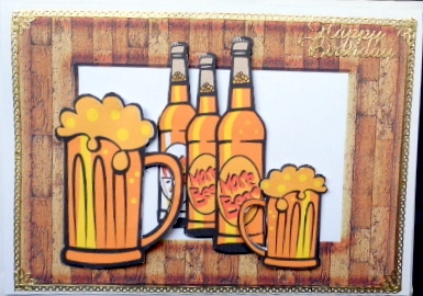 Beers and Bottles in Wooden Frame by Mary Murphy