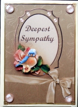 Sympathy Blue Bird Card Front by Mary Murphy
