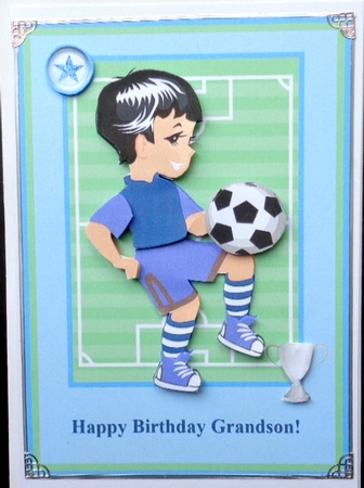 Football Boy Topper & Decoupage Birthday Grandson by Mary Murphy