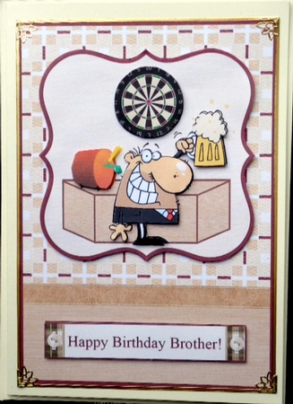 Beer Man Pub Birthday Brother Topper & Decoupage by Mary Murphy