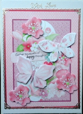 Bouquets of Happy Thoughts Decoupage Card Topper by Mary Murphy