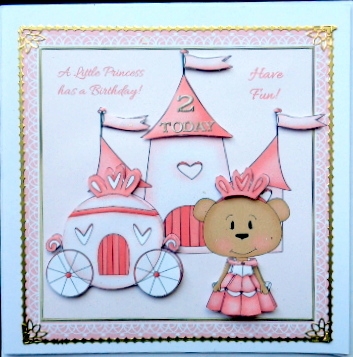 Birthday Card with Princess, Castle & Coach by Mary Murphy