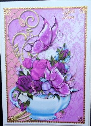 Teapot with Flowers Scalloped Pyramid by Mary Murphy