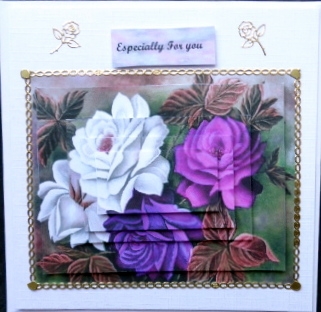 Pretty Lilac & White, Vintage Roses Pyramids by Mary Murphy