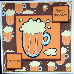 Birthday/father's Day Card with Beer Glass by Mary Murphy