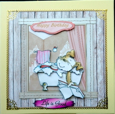 A Good Old Soak to Relax 7x7 Card Approx by Mary Murphy