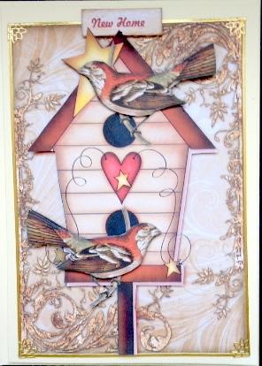 Vintage Birds New Home Quick Card by Mary Murphy