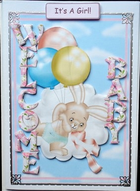 Welcome Baby - Flying Bunny Male by Mary Murphy