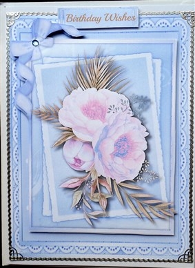 Beautiful lilac roses on a Double Mat by Mary Murphy