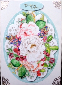 Beautiful Mixed roses on a Lace Mat,  by Mary Murphy