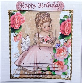 pretty in pink with roses and lace pyramids by Mary Murphy