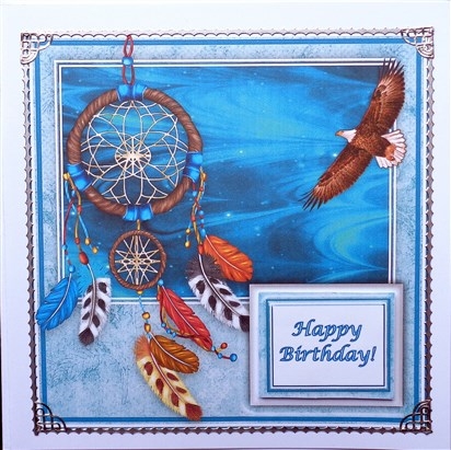 Dream Catcher Northern Lights Native American - 6 x 6 Card Topper & Sentiments by Mary Murphy