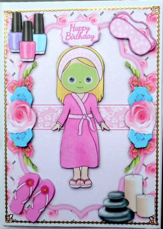 Pamper Day Quick Card In Pink  by Mary Murphy
