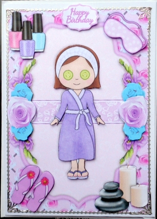 Pamper Day Quick Card In Purple by Mary Murphy