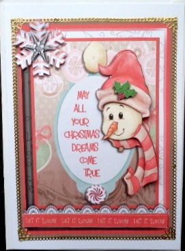 Contemporary Christmas Snowman by Mary Murphy