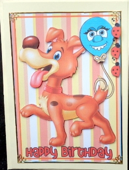 Happy Birthday - Little Brown Dog by Mary Murphy