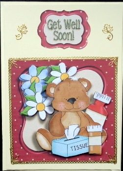 Get Well Teddy with Tissues Topper by Mary Murphy
