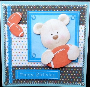 Rugby Bear Topper/Card Front by Mary Murphy