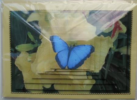 Blue Butterfly Pyramid Card Sheet by Mary Murphy
