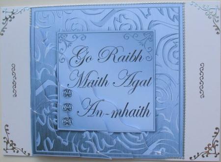 Elegant Metallic Irish Gaelic Thank You Wavy Corner by Mary Murphy