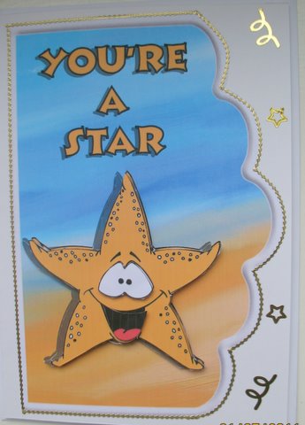 You're a Star Scallope Edge Curve Card by Mary Murphy