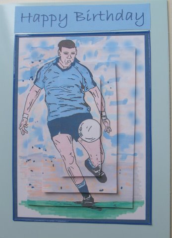 Gaelic Footballer (blue) - Pyramage by Mary Murphy